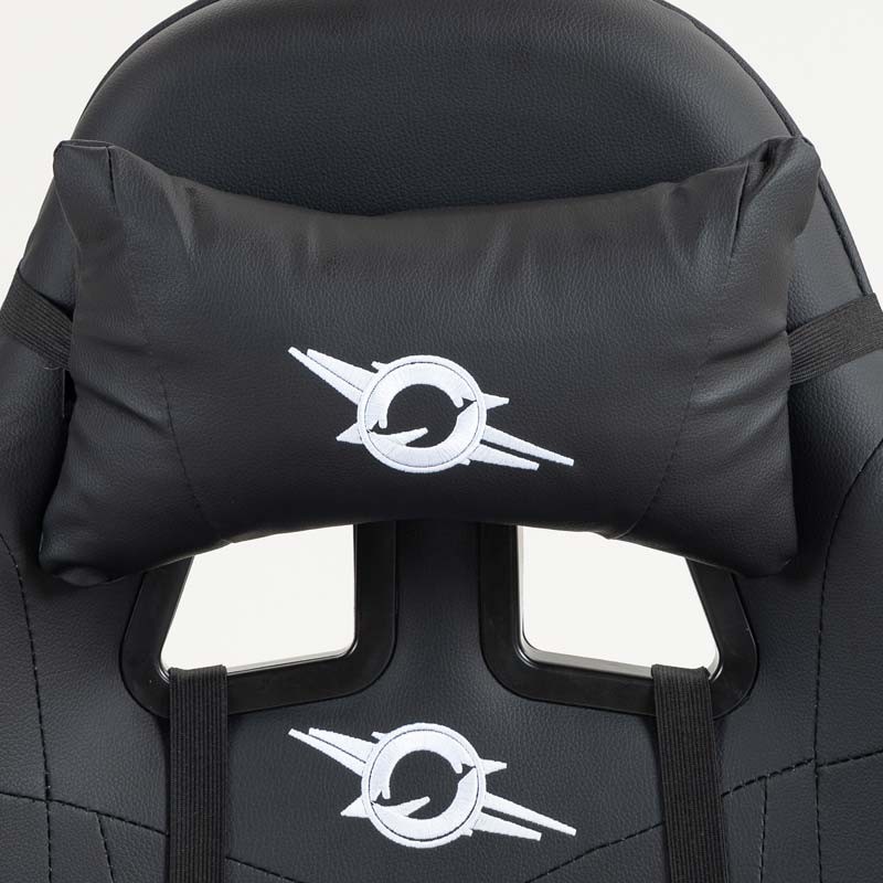 cojín cervical de la Silla Gaming PowerGaming con 7 puntos de Masaje y Reposapiés Negro