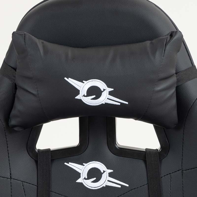 cojín cervical de la Silla Gaming PowerGaming con 7 puntos de Masaje y Reposapiés Negro