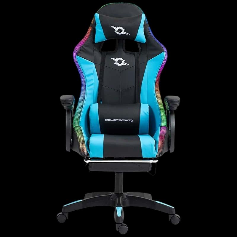 PowerGaming LED RGB Silla Reposapiés Negro+Azul