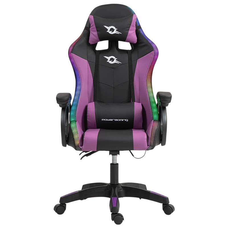 PowerGaming LED RGB Chaise Noir+Lilas