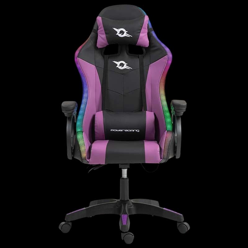 PowerGaming LED RGB Chaise Noir+Lilas