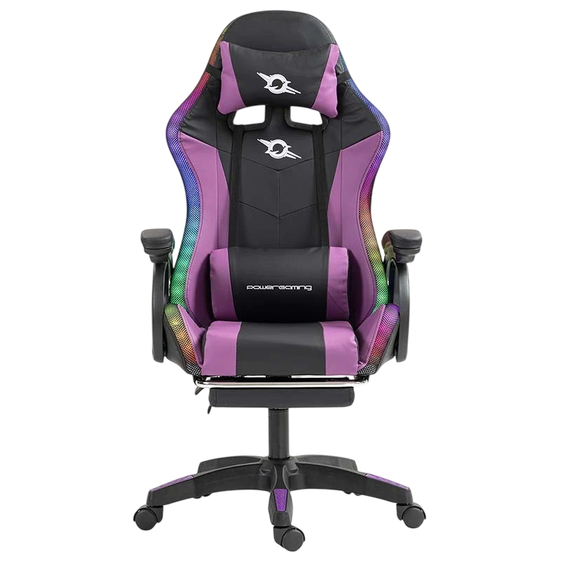 PowerGaming LED RGB Chaise repose-pieds Noir+Lilas