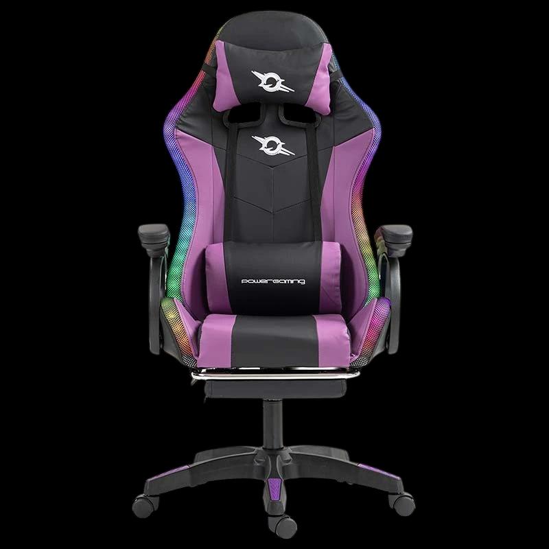 PowerGaming LED RGB Chaise repose-pieds Noir+Lilas