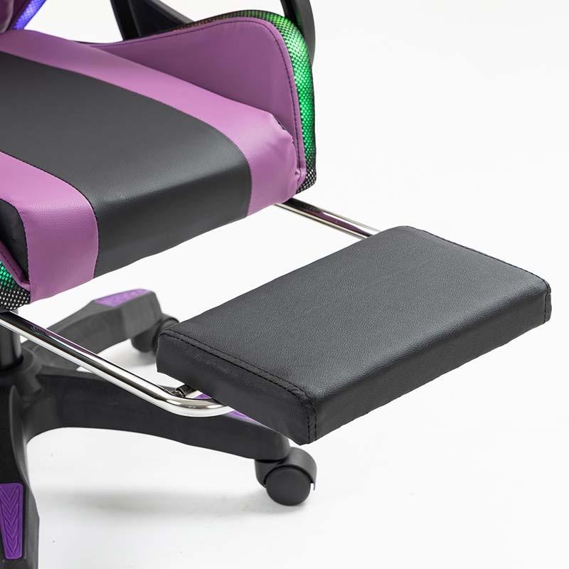 repose-pieds de la Chaise Gaming PowerGaming LED RGB Noir+Lilas