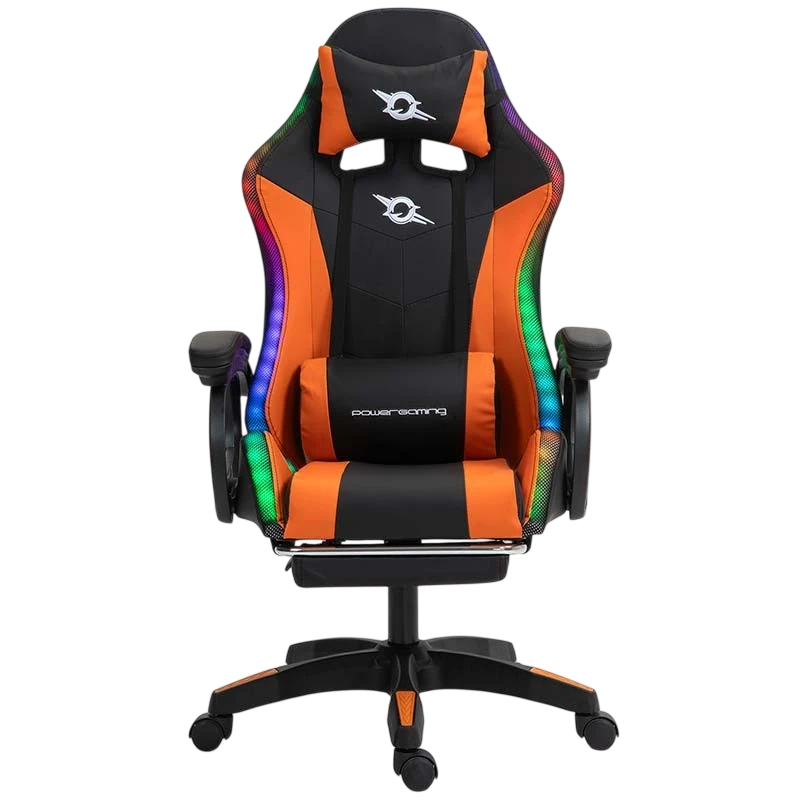PowerGaming LED RGB Chaise repose-pieds Noir+Orange