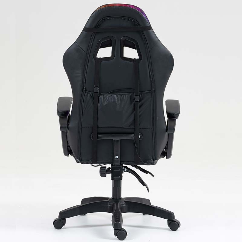 vue arrière de la Chaise Gaming PowerGaming LED RGB Noir