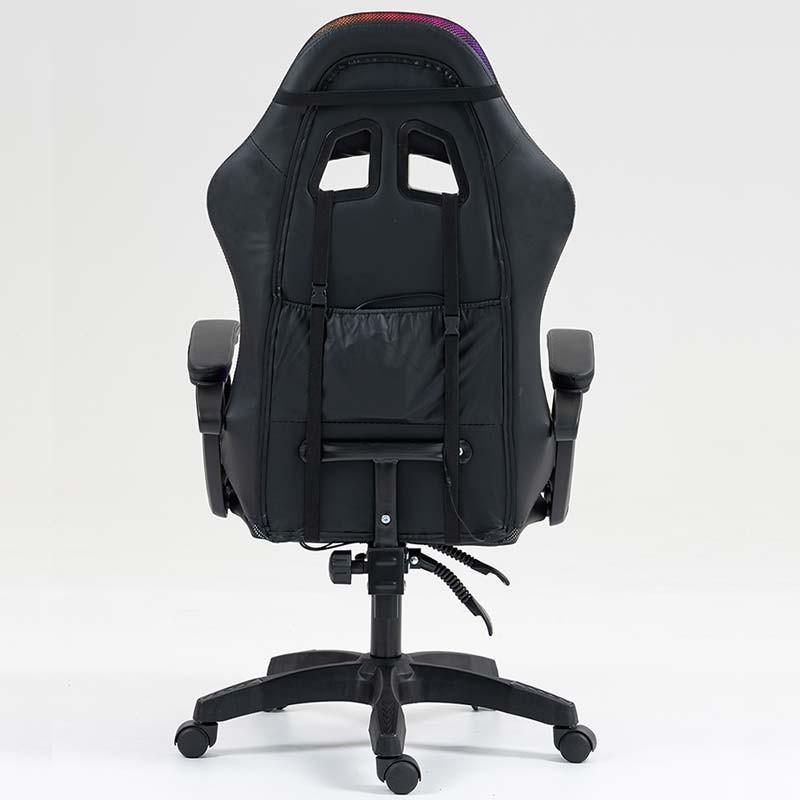 vue arrière de la Chaise Gaming PowerGaming LED RGB Noir