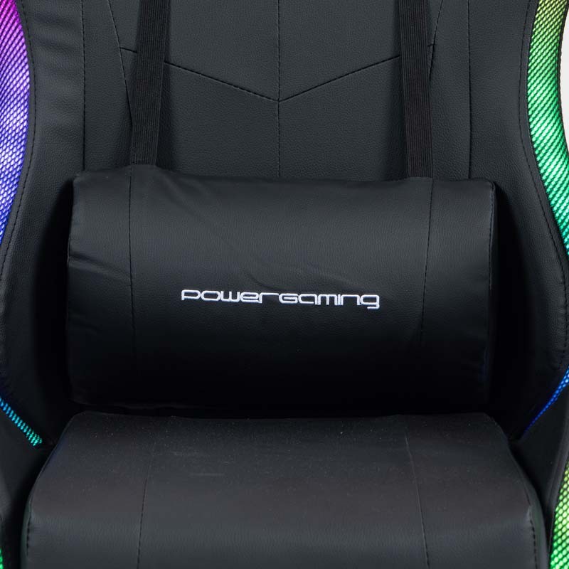 coussin lombaire de la Chaise Gaming PowerGaming LED RGB Noir