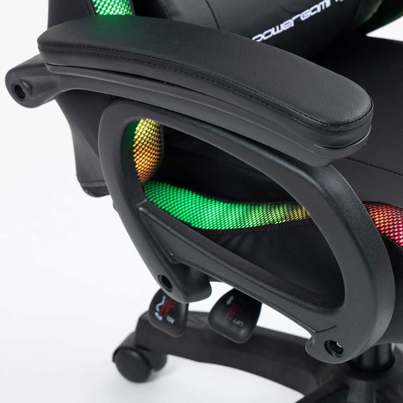 accoudoir de la Chaise Gaming PowerGaming LED RGB Noir