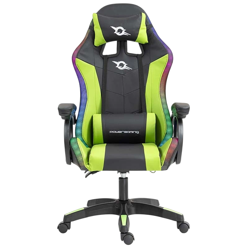 PowerGaming LED RGB Silla Negro+Verde