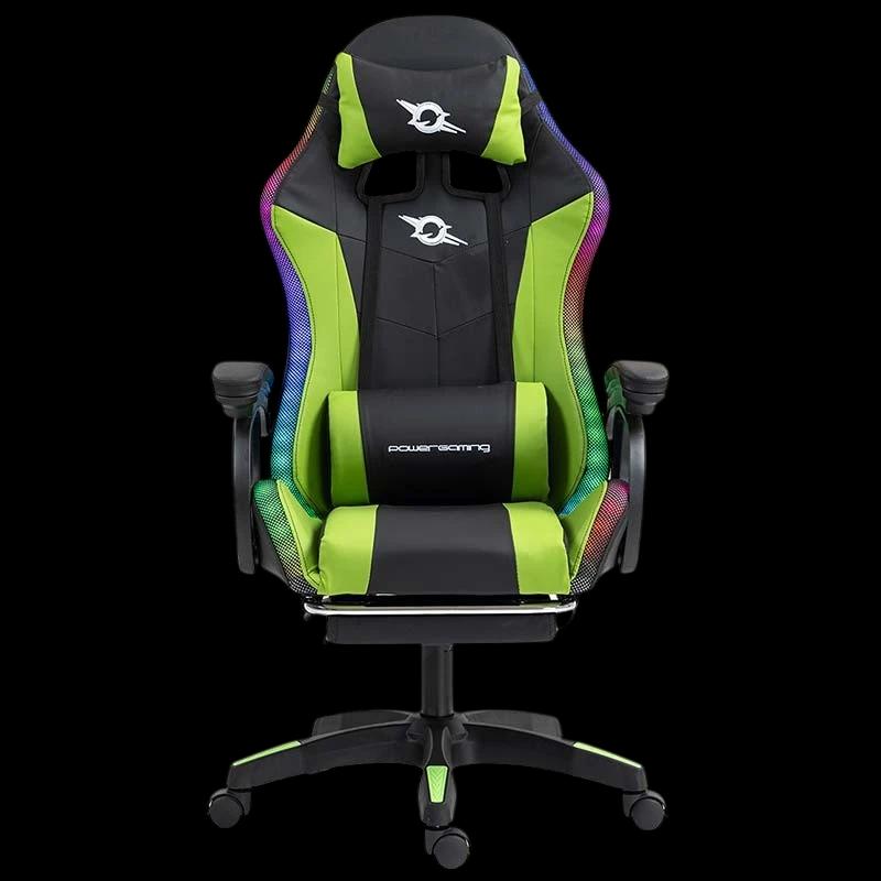 PowerGaming LED RGB Chaise repose-pieds Noir + Vert