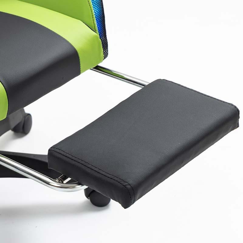 repose-pieds de la Chaise Gaming PowerGaming LED RGB avec Repose-pieds Noir+Vert