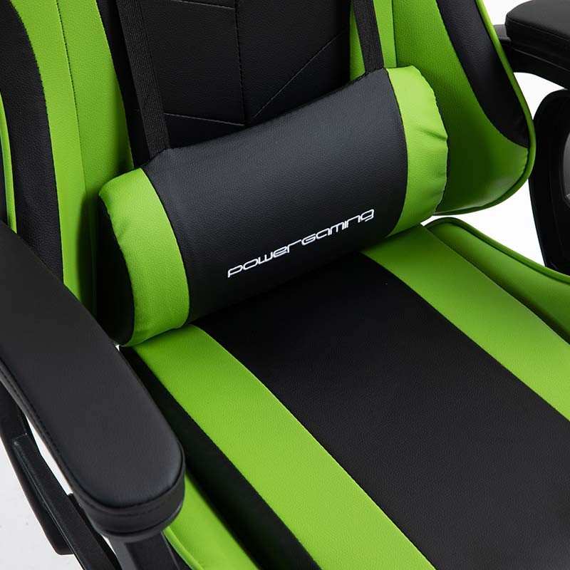 cojín lumbar de la Silla Gaming PowerGaming con Altavoz Bluetooth y Masaje Negro+Verde