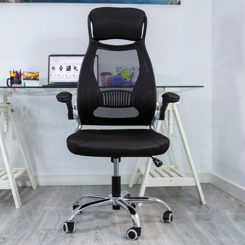 vista frontal de la Silla de Oficina Powerbasics W2003 Negro