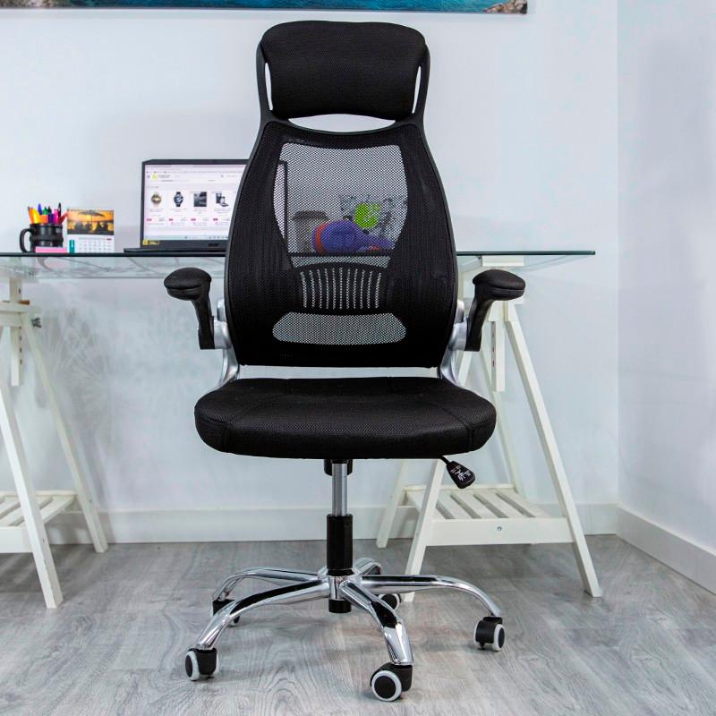 vista frontal de la Silla de Oficina Powerbasics W2003 Negro