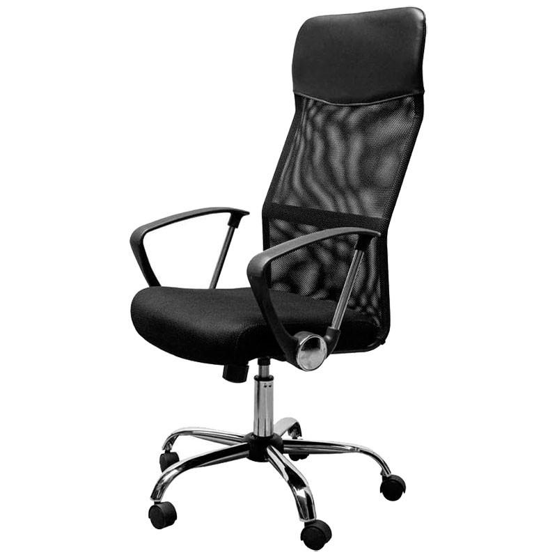 vista frontal de la Silla de Oficina Powerbasics Mesh Negro