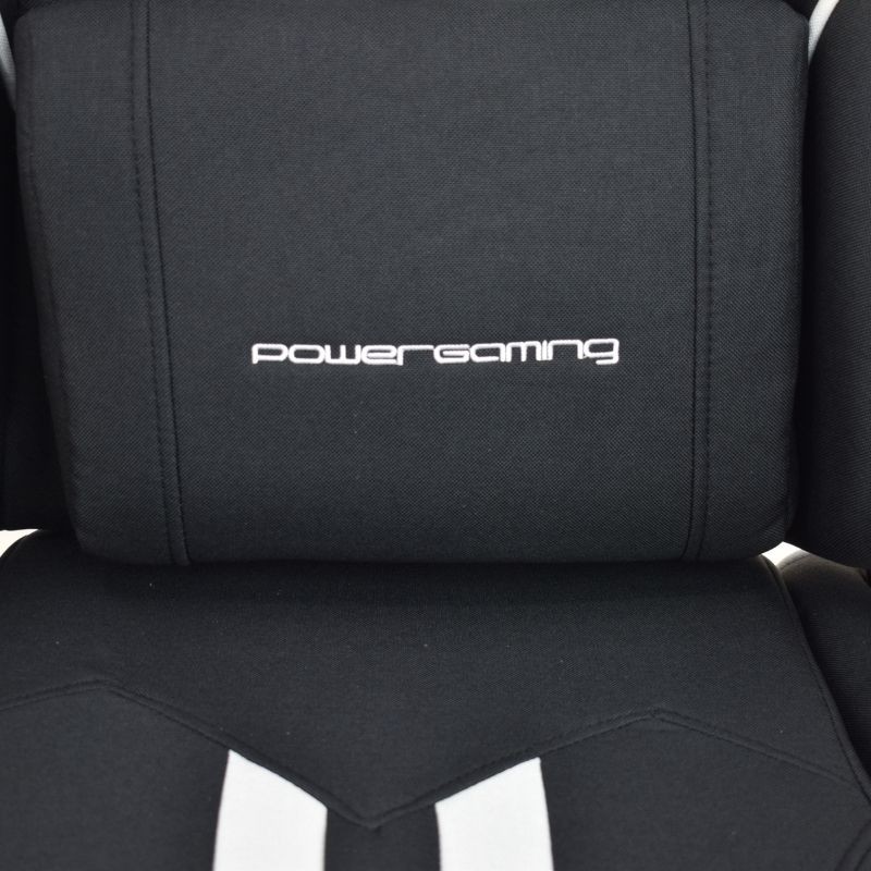 cojín lumbar de la Silla de Tela PowerGaming Burnout Negro+Blanco