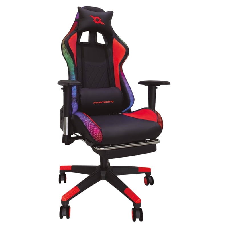 Silla PowerGaming LED RGB V2 Rojo con Reposapiés - Clase B Reacondicionado