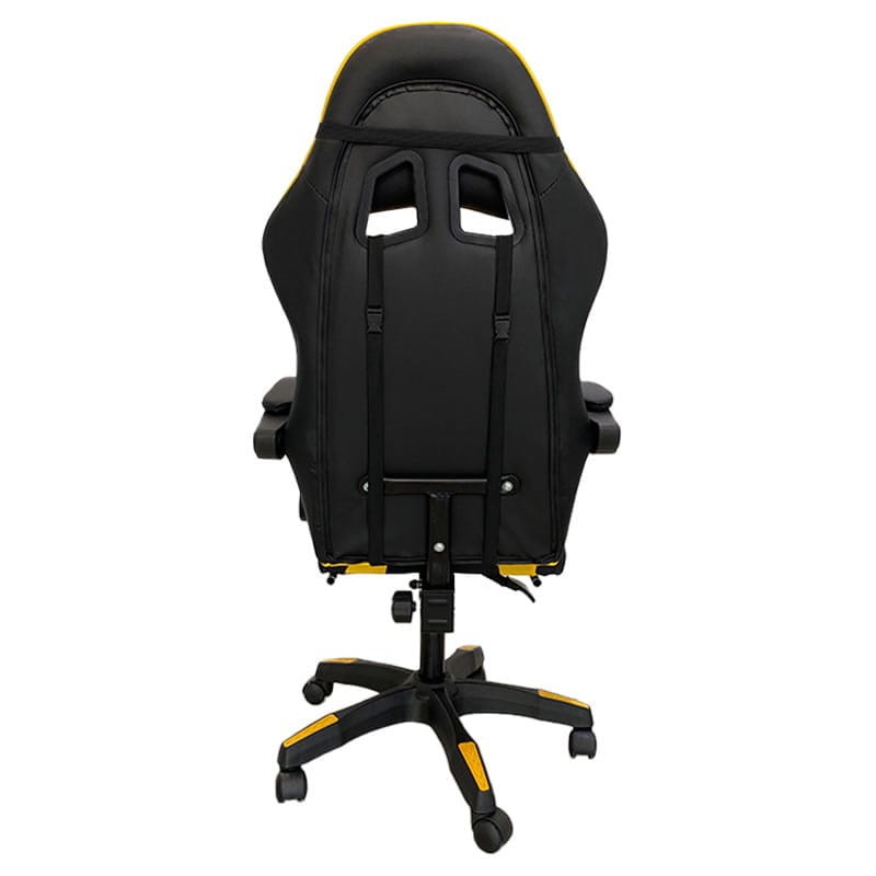 Silla Gaming PowerGaming Negro/Amarillo - Trasera
