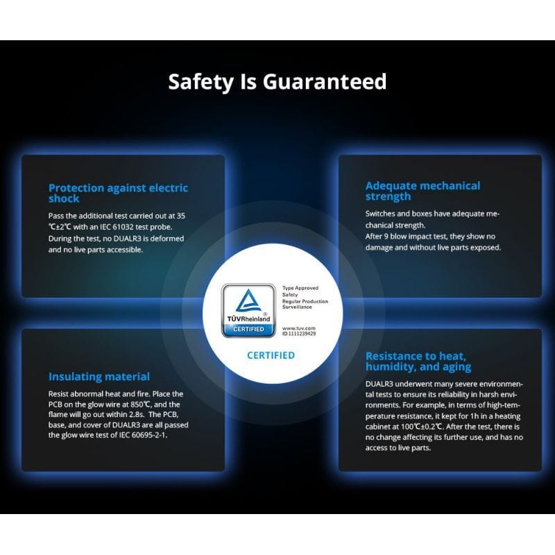 Sonoff Dual R3 Lite White - Interrupteur intelligent certifications Wi-Fi