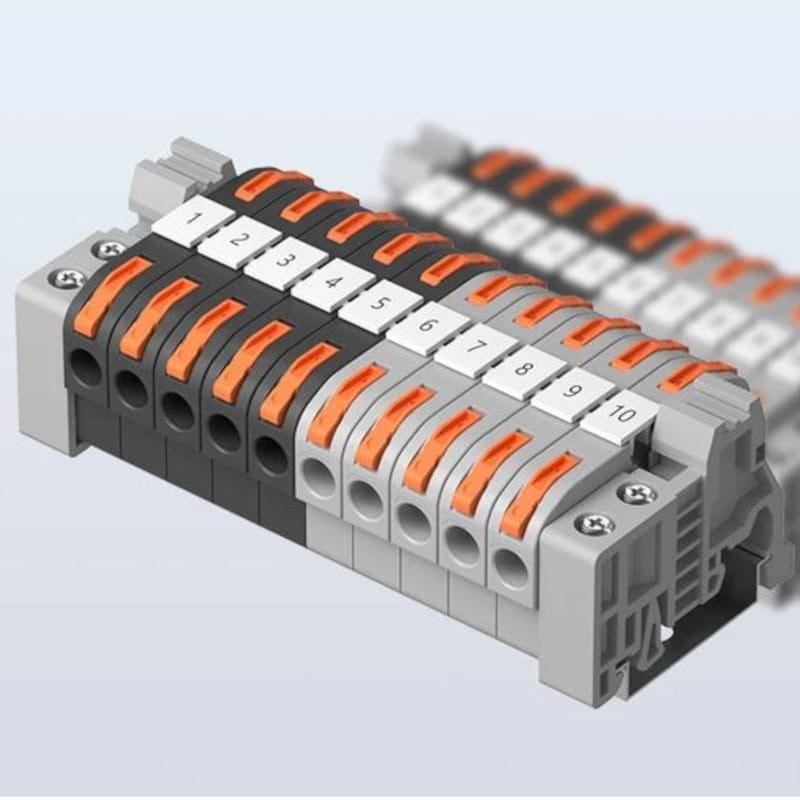 Adaptable Sonoff 211 Gris - Conector de Cables para Carril DIN Pack de 20 unidades