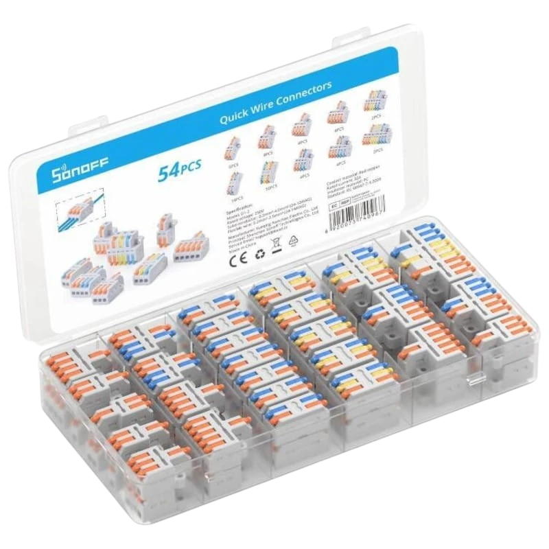 Sonoff D1-2 Gris - Conector para Empalme de Cables 54 Pcs