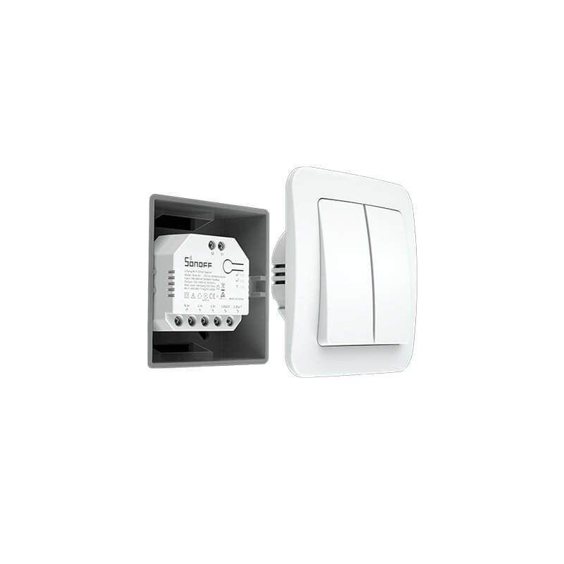 Frontale de Sonoff Dual R3 Blanc - Commutateur intelligent WiFi