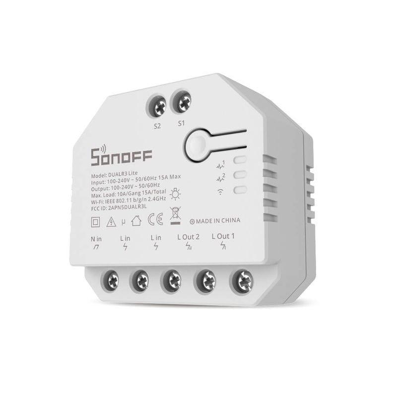 Frontale de Sonoff Dual R3 Lite Blanc - Commutateur Wi-Fi intelligent