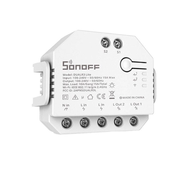 Adaptable Sonoff Dual R3 Lite Blanc - Commutateur Wi-Fi intelligent