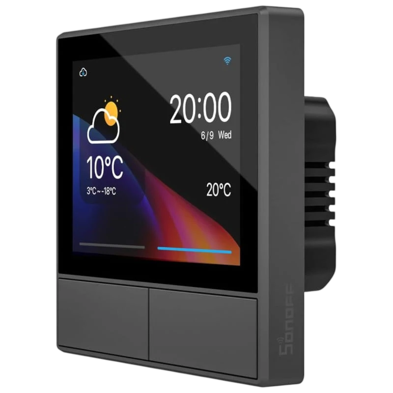 SONOFF NSPanel Negro - Pantalla Inteligente, Centro De Control, Termostato y Sensor Ambiental