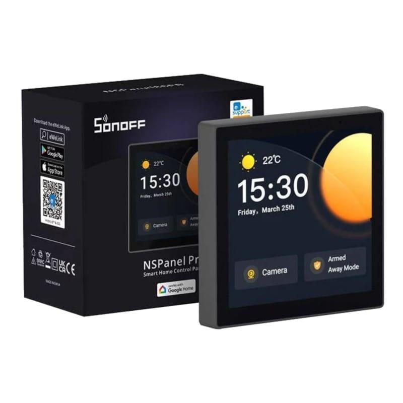 SONOFF NSPanel Pro Preto junto com sua caixa