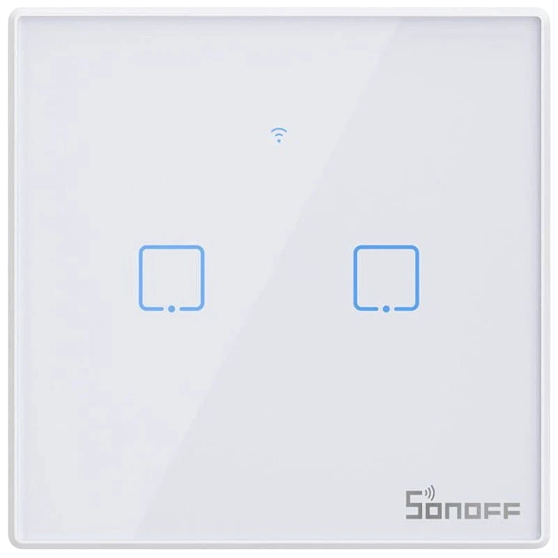 Sonoff T2EU2C-TX 2 botones Táctil Blanco - Interruptor de pared WiFi