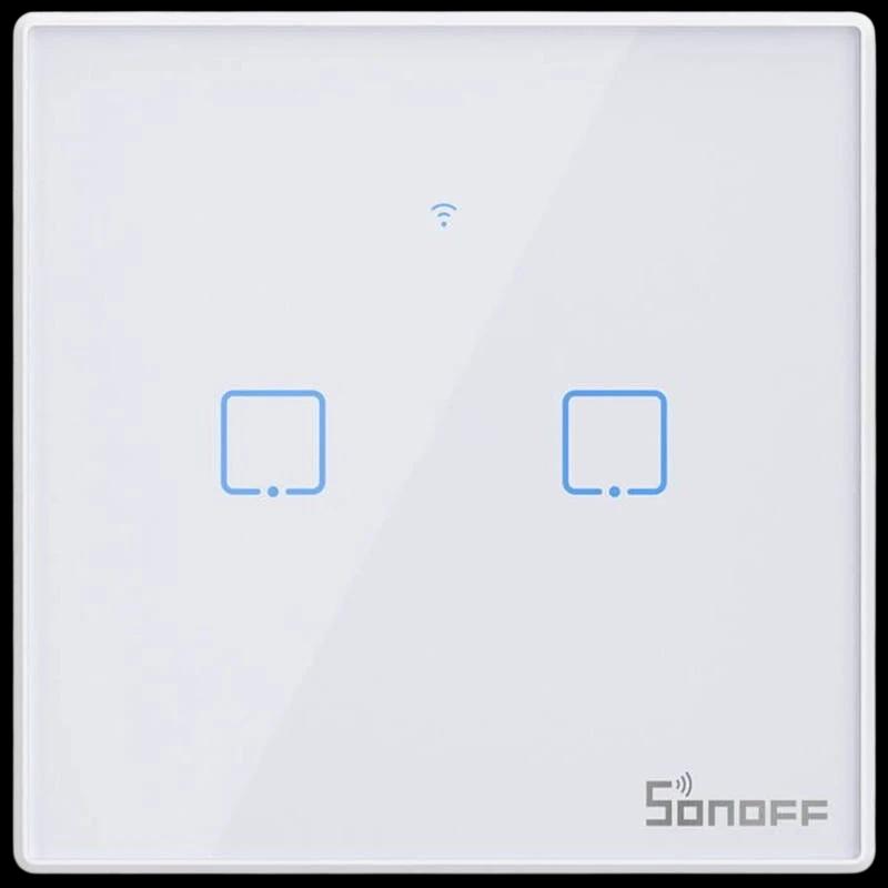 Sonoff T2EU2C-TX 2 botones Táctil Blanco - Interruptor de pared WiFi