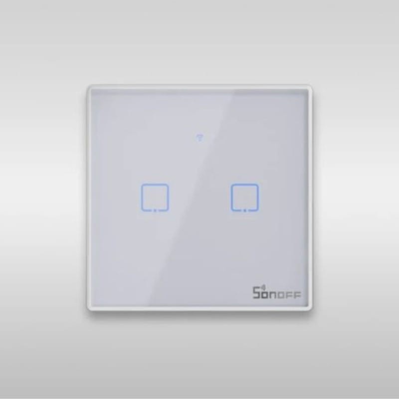 Frontal de Sonoff T2EU2C-TX 2 botones Táctil Blanco - Interruptor de pared WiFi