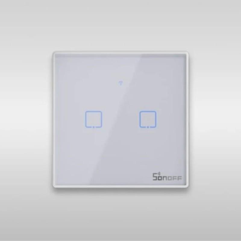 Frontal de Sonoff T2EU2C-TX 2 botones Táctil Blanco - Interruptor de pared WiFi