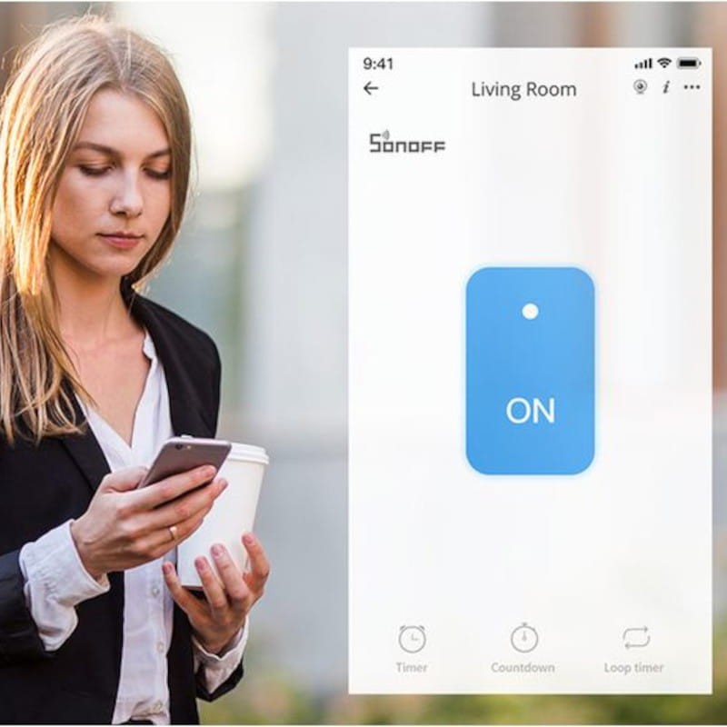 Adaptable Sonoff T2EU2C-TX 2 botones Táctil Blanco - Interruptor de pared WiFi
