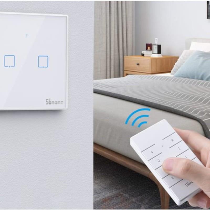 Gran calidad de Sonoff T2EU2C-TX 2 botones Táctil Blanco - Interruptor de pared WiFi
