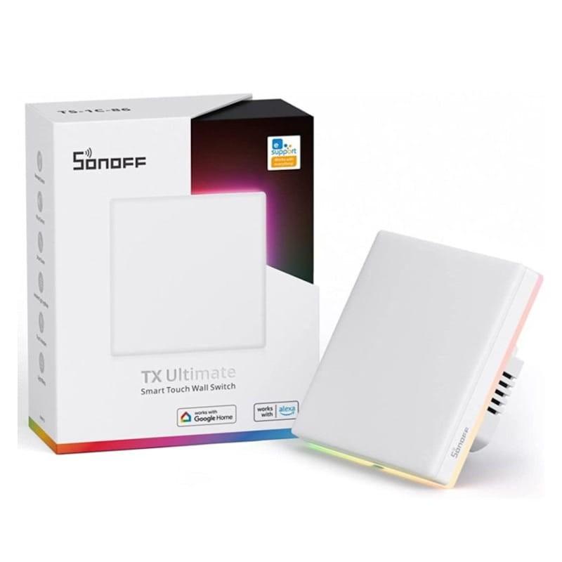 Interruptor Táctil Inteligente Sonoff T5 1C WiFi junto a su caja