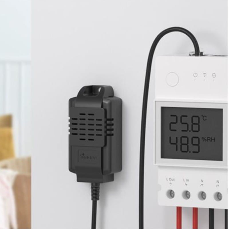 Frontale de Sonoff THS01 Noir - Capteur de température et d'humidité