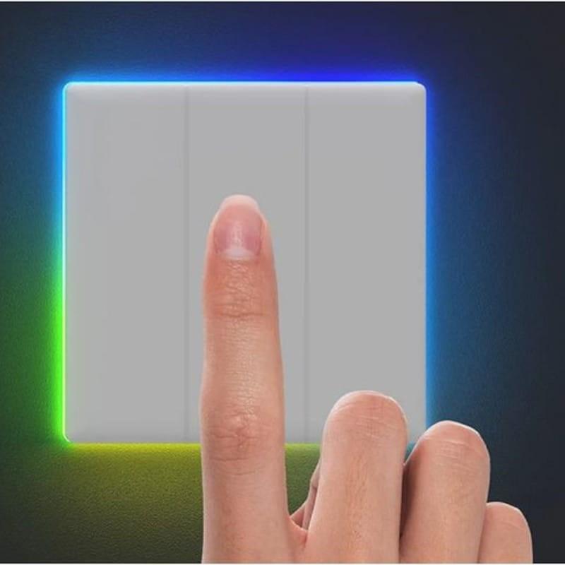 Iluminación de Sonoff TX T5 3C 3 Botones Táctil Blanco - Interruptor inteligente de pared Wi-Fi