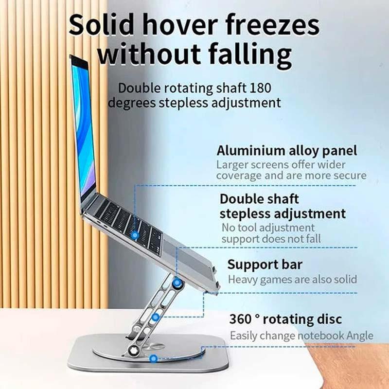 Soporte Giratorio LS928 para Tablet y Ordenador Portátil de Aluminio Plata - detalles del diseño