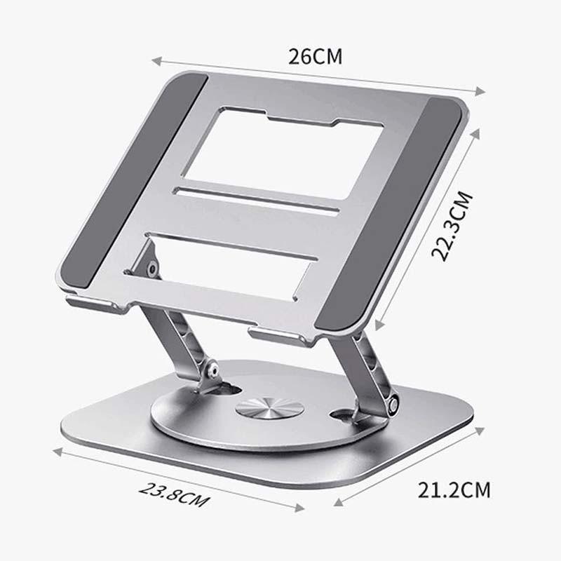 Soporte Giratorio LS928 para Tablet y Ordenador Portátil de Aluminio Plata - dimensiones