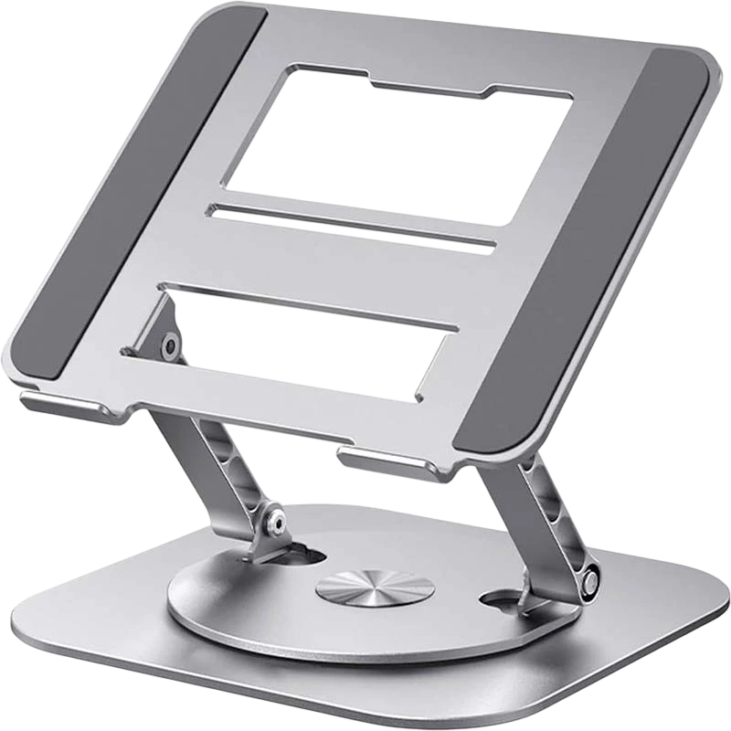Soporte Giratorio LS928 para Tablet y Ordenador Portátil de Aluminio Plata