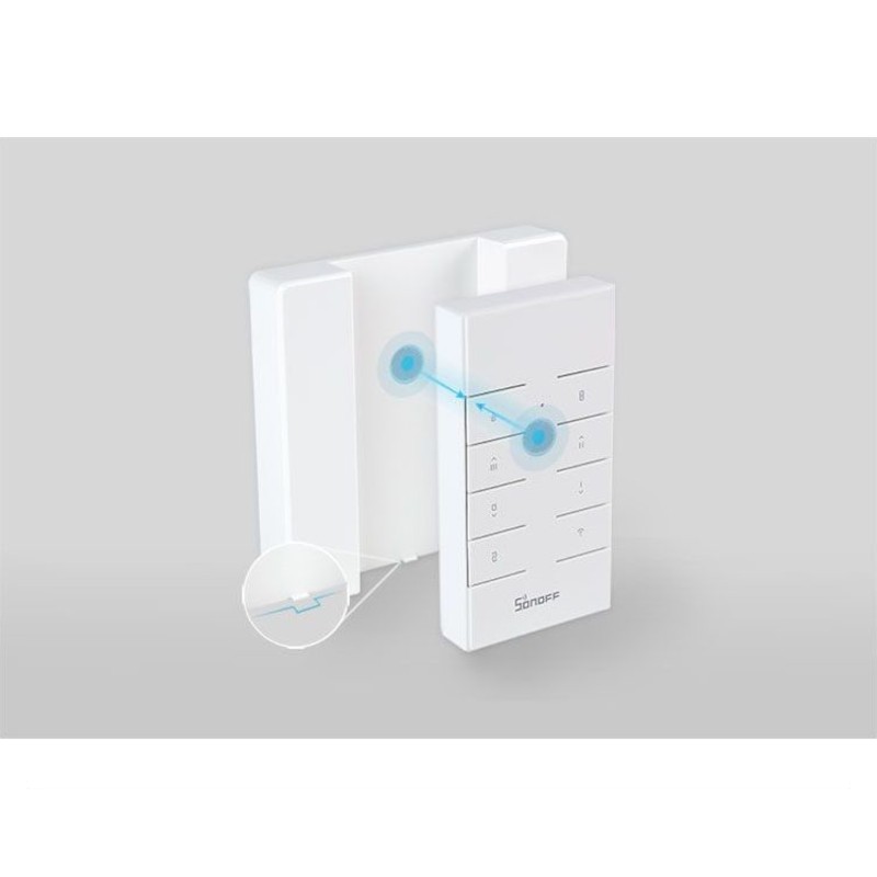 Adaptable Soporte de pared para mando a distancia Sonoff RM433 Blanco