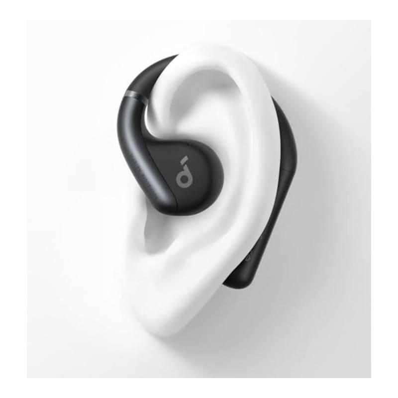 Detalhe frontal dos Auscultadores Bluetooth Soundcore AeroFit em Preto