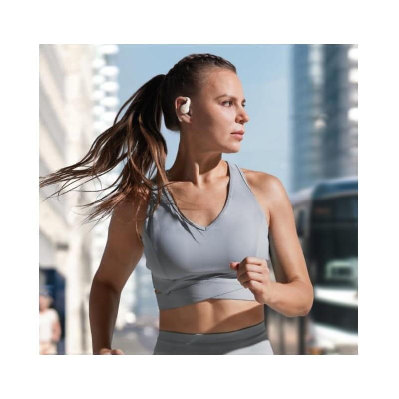 Perspective des Écouteurs Bluetooth Soundcore AeroFit Pro Blancs