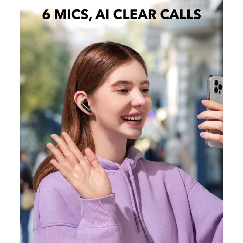 Soundcore P40i Black - Auscultadores sem fios para chamadas mais nítidas com IA