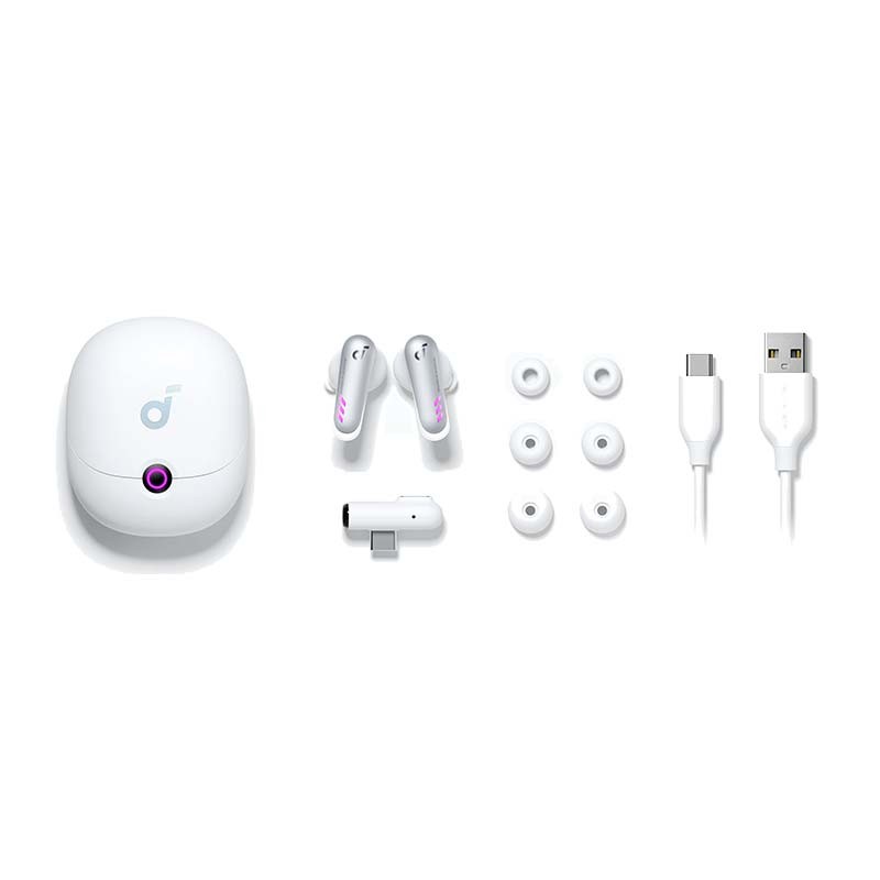 contenido del embalaje de los Auriculares Inalámbricos Soundcore VR P10 Blanco