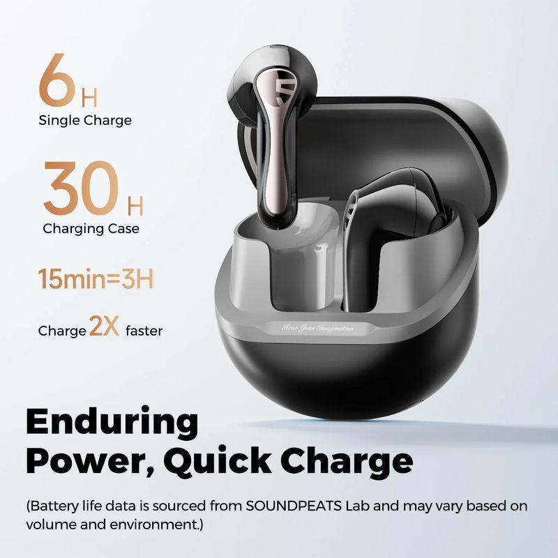 Chargement rapide de SoundPeats Air5 Lite Noir - Ecouteurs Bluetooth