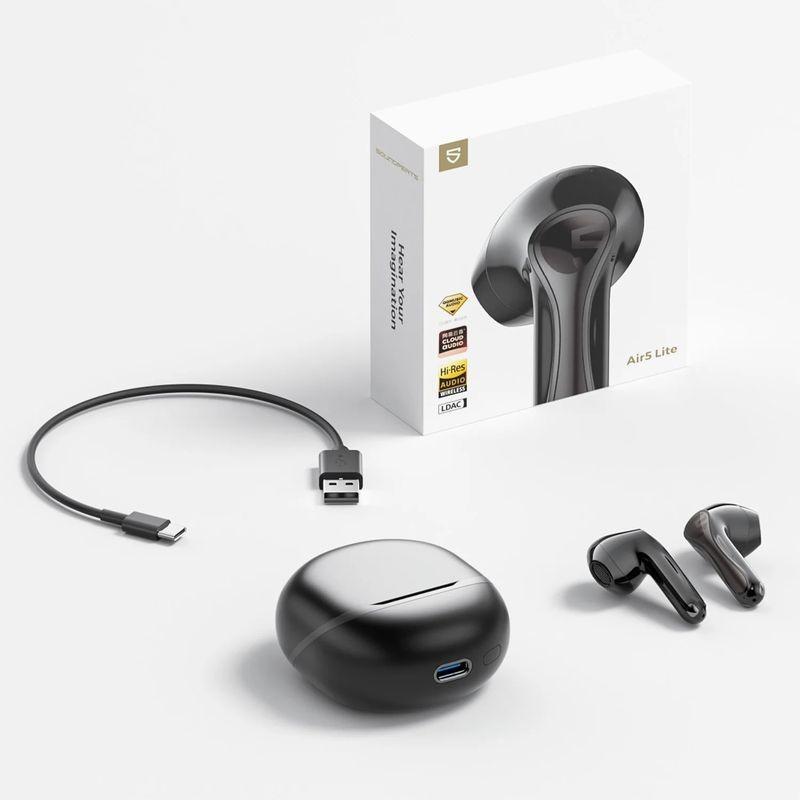 Contenu de la boîte de SoundPeats Air5 Lite Noir - Ecouteurs Bluetooth